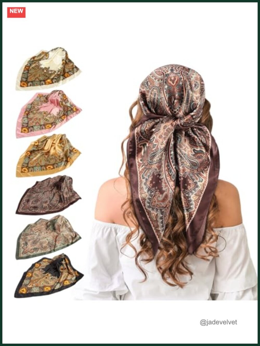Women's Silk Feel Satin Scarf Square Wrap 35x35 Versatile Headscarf